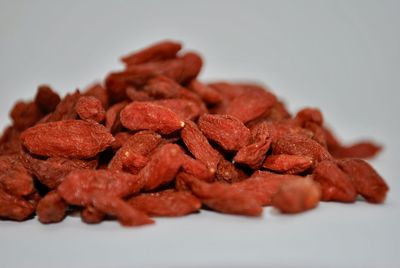 Close-up of chopped strawberries in plate