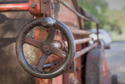 Close-up of rusty machine part