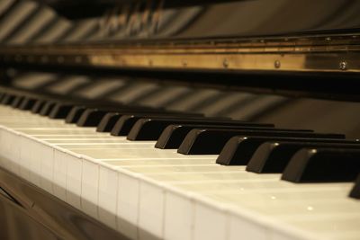 Close-up of piano keys