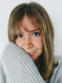 Close-up portrait of smiling woman