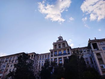 Low angle view of buildings in town