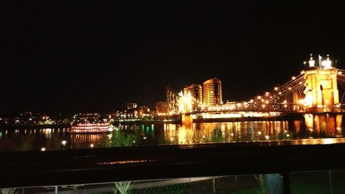 Illuminated cityscape at night