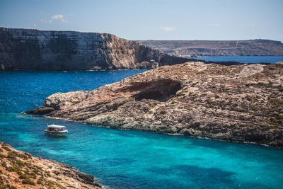 High angle view of sea