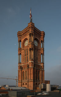 Low angle view of a clock tower