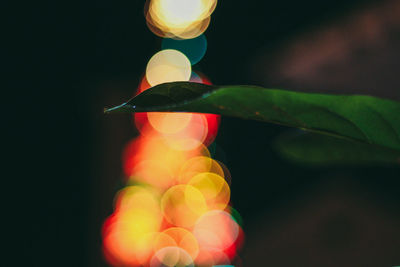 Defocused image of illuminated lights