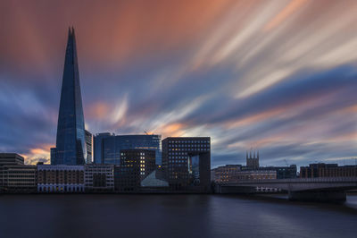Sunset over london skyline