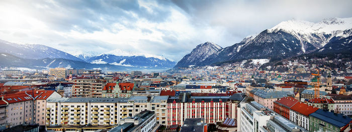 Panoramic shot of townscape against sky