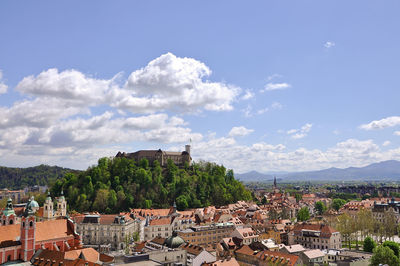 View of townscape against sky