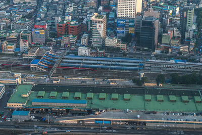 High angle view of cityscape