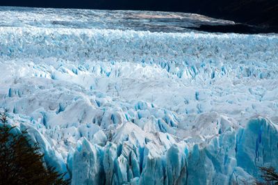 Aerial view of frozen landscape