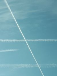 Low angle view of vapor trail in sky