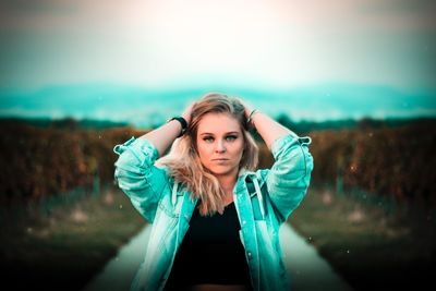 Portrait of a beautiful young woman