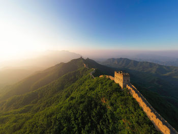 Scenic view of mountains against clear sky