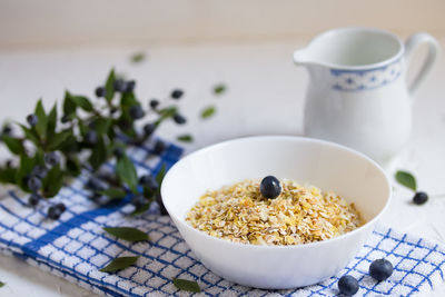 Close-up of food in bowl on table