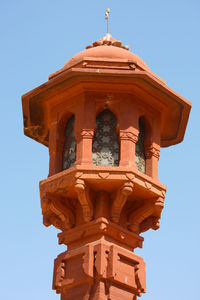 Low angle view of temple against clear sky