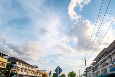 Low angle view of buildings against sky