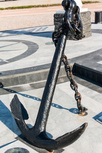 High angle view of bicycle on street