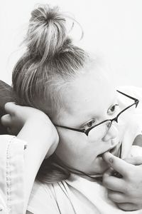 Close-up of girl looking away