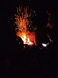 Firework display at night