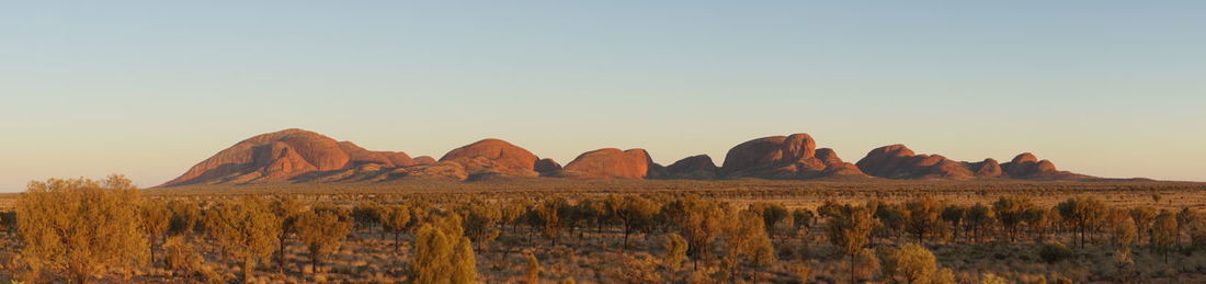 Panoramic view of landscape against clear sky