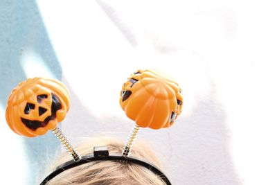 Close-up of girl wearing headband