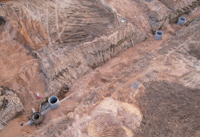 High angle view of construction site