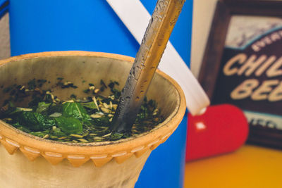 Close-up of drink on table