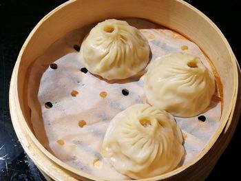 High angle view of dessert in bowl