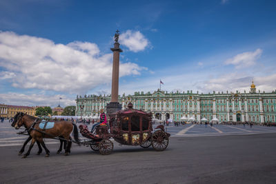 Horse cart in city