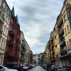 Cars parked on street