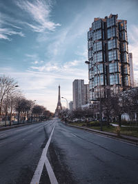 Empty road against sky