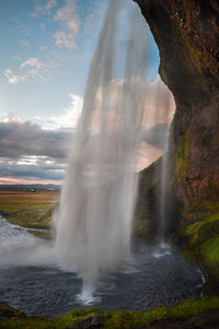 Scenic view of waterfall
