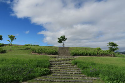 Scenic view of land against sky