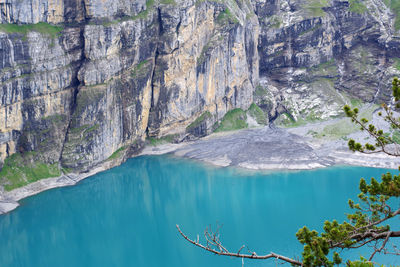 Scenic view of sea and mountains