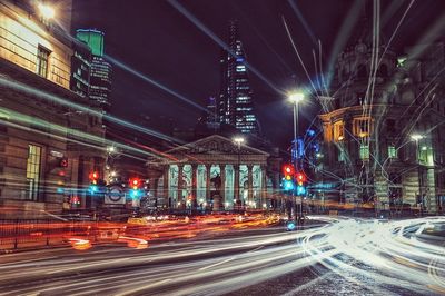 Illuminated street light at night