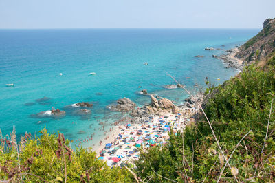 High angle view of sea against sky