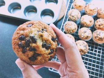 Close-up of hand holding cookies