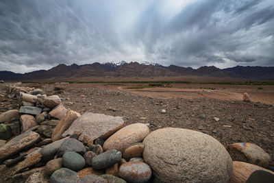 Beautiful mountain and long road in leh ladakh, india