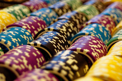 Close-up of multi colored candies for sale