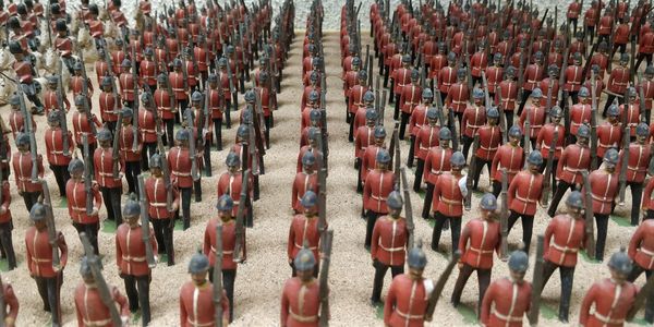 The army of miniature figurines