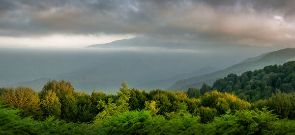 Scenic view of mountains against sky