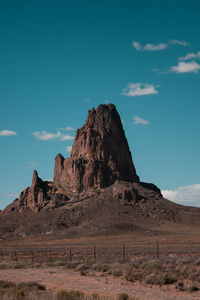 Rock formations in desert against sky