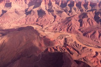 High angle view of dramatic landscape
