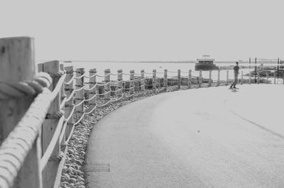 View of lifeguard hut on beach