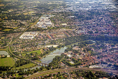 High angle view of cityscape