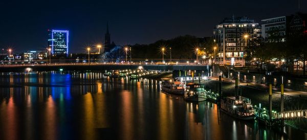 Illuminated city at night