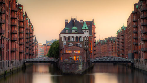 The warehouse district in hamburg, germany. speicherstadt, deutschland.