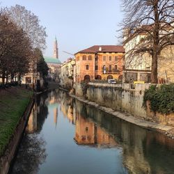 Reflection of buildings in water