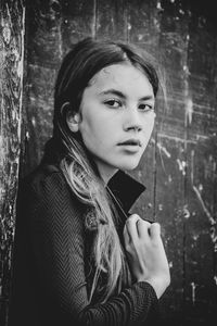 Portrait of young woman looking away