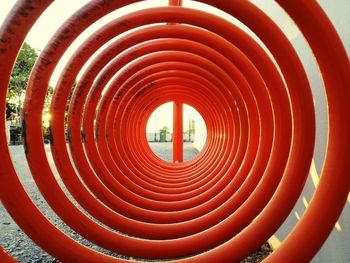 Close-up view of red pattern